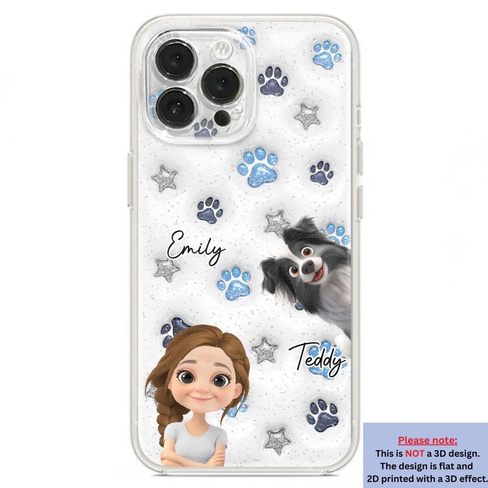 Dog Mom Dad Blue Star - Personalized Custom 3D Inflated Effect Phone Case - Image 20