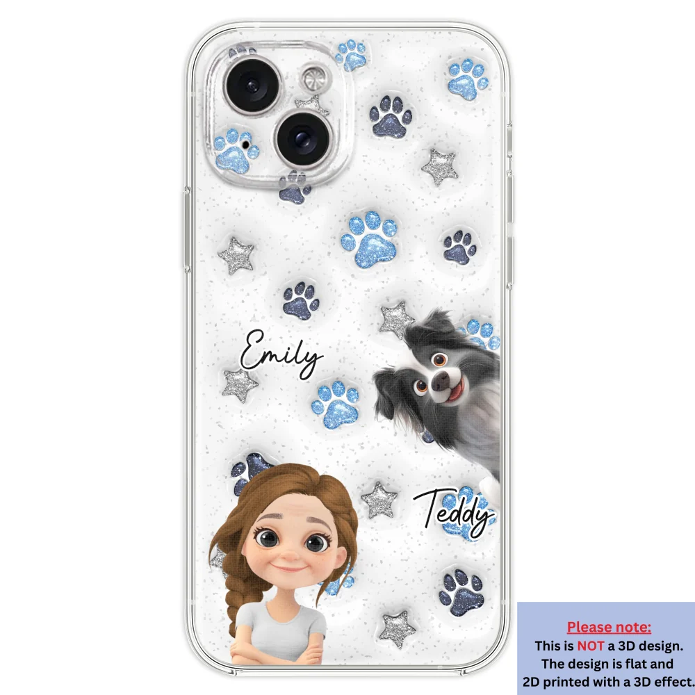 Dog Mom Dad Blue Star - Personalized Custom 3D Inflated Effect Phone Case - Image 21