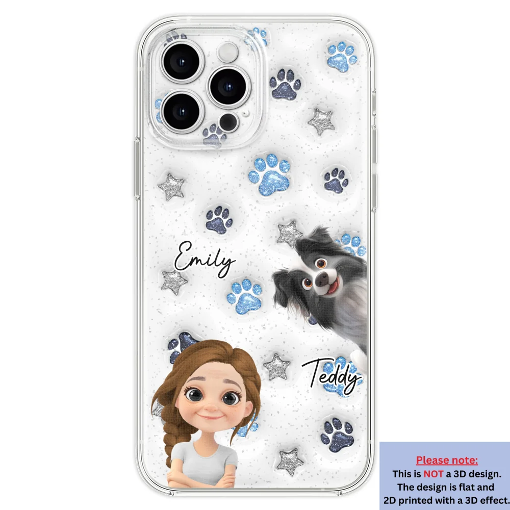 Dog Mom Dad Blue Star - Personalized Custom 3D Inflated Effect Phone Case - Image 22
