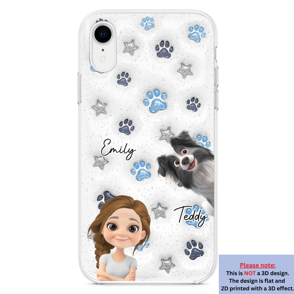 Dog Mom Dad Blue Star - Personalized Custom 3D Inflated Effect Phone Case - Image 23