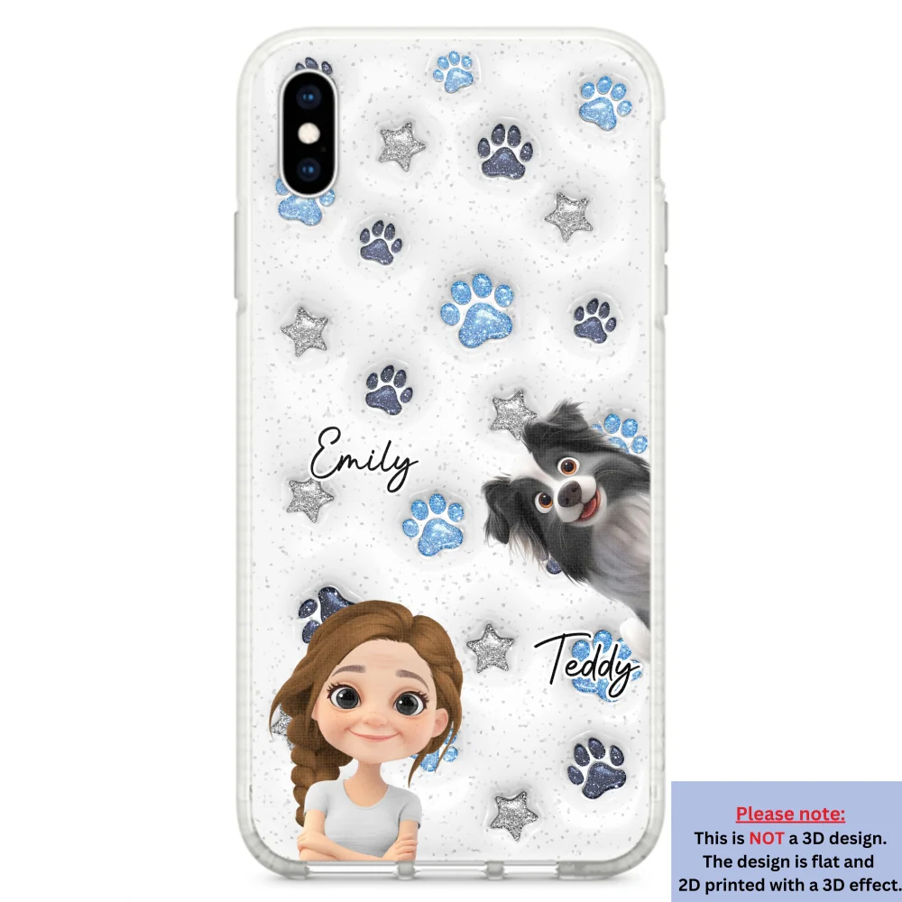 Dog Mom Dad Blue Star - Personalized Custom 3D Inflated Effect Phone Case - Image 24