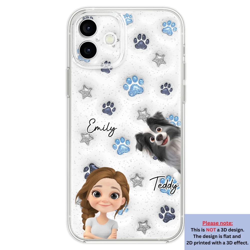 Dog Mom Dad Blue Star - Personalized Custom 3D Inflated Effect Phone Case - Image 25