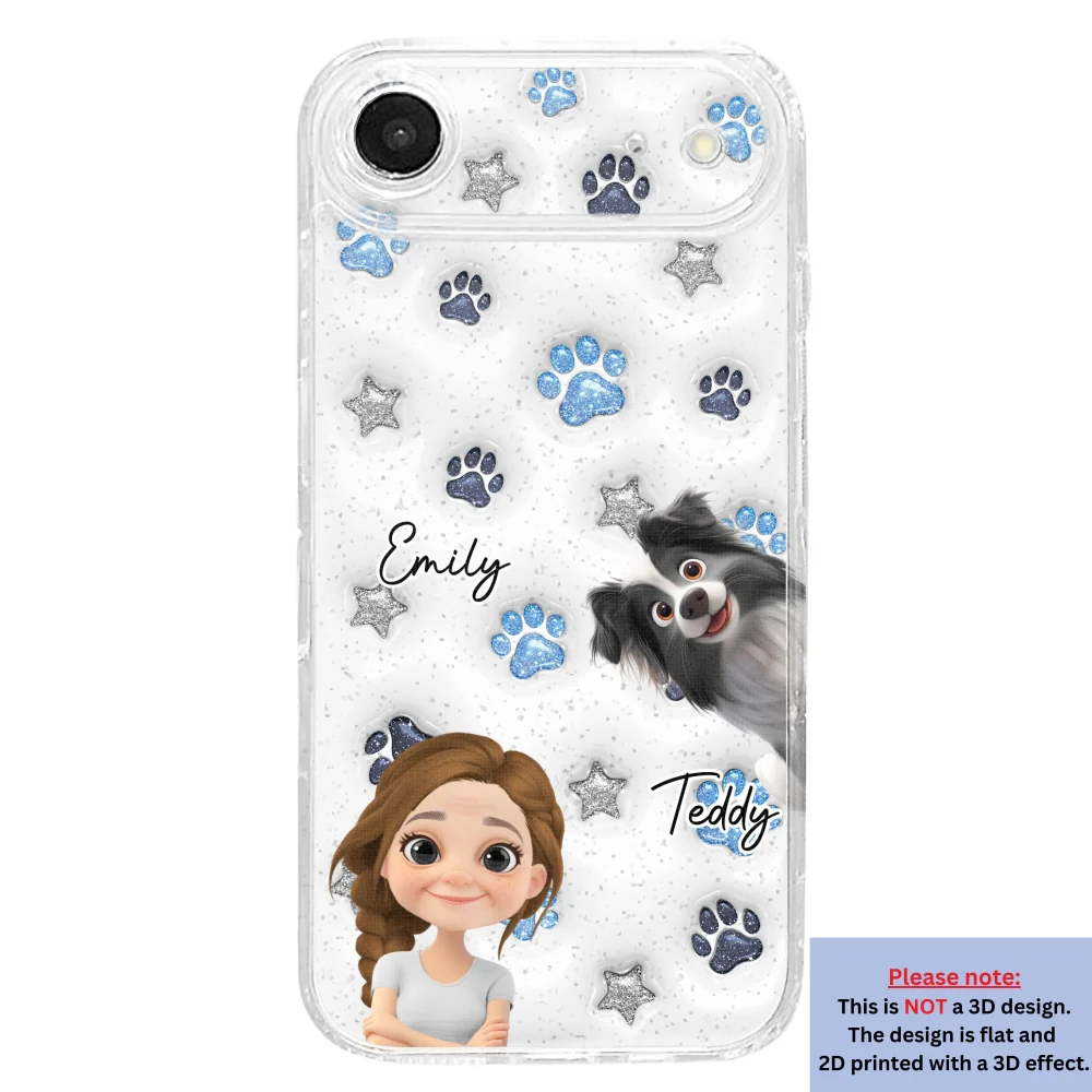 Dog Mom Dad Blue Star - Personalized Custom 3D Inflated Effect Phone Case - Image 26