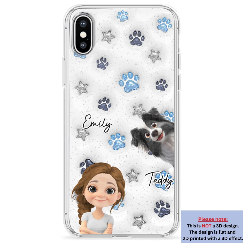 Dog Mom Dad Blue Star - Personalized Custom 3D Inflated Effect Phone Case - Image 27