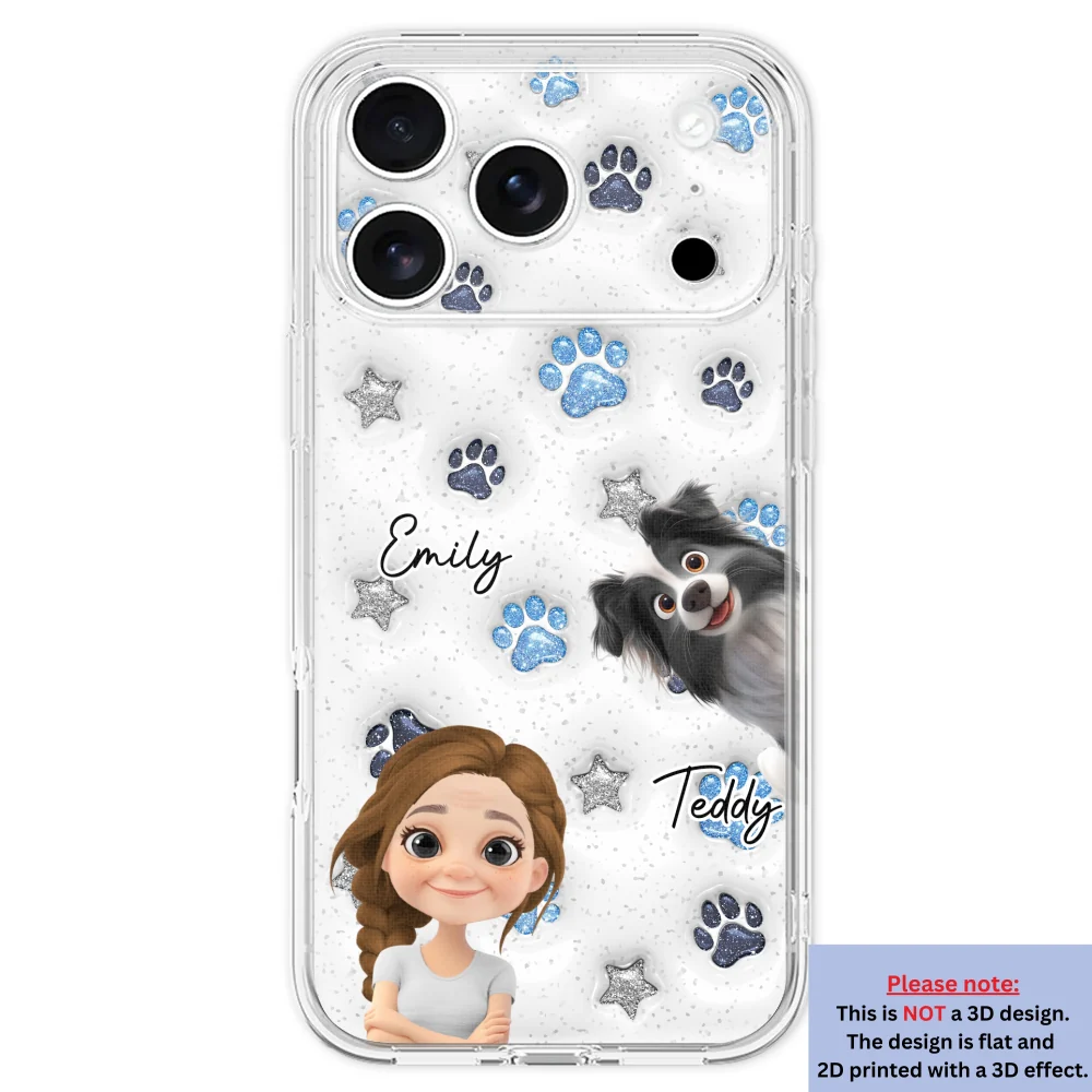 Dog Mom Dad Blue Star - Personalized Custom 3D Inflated Effect Phone Case - Image 28