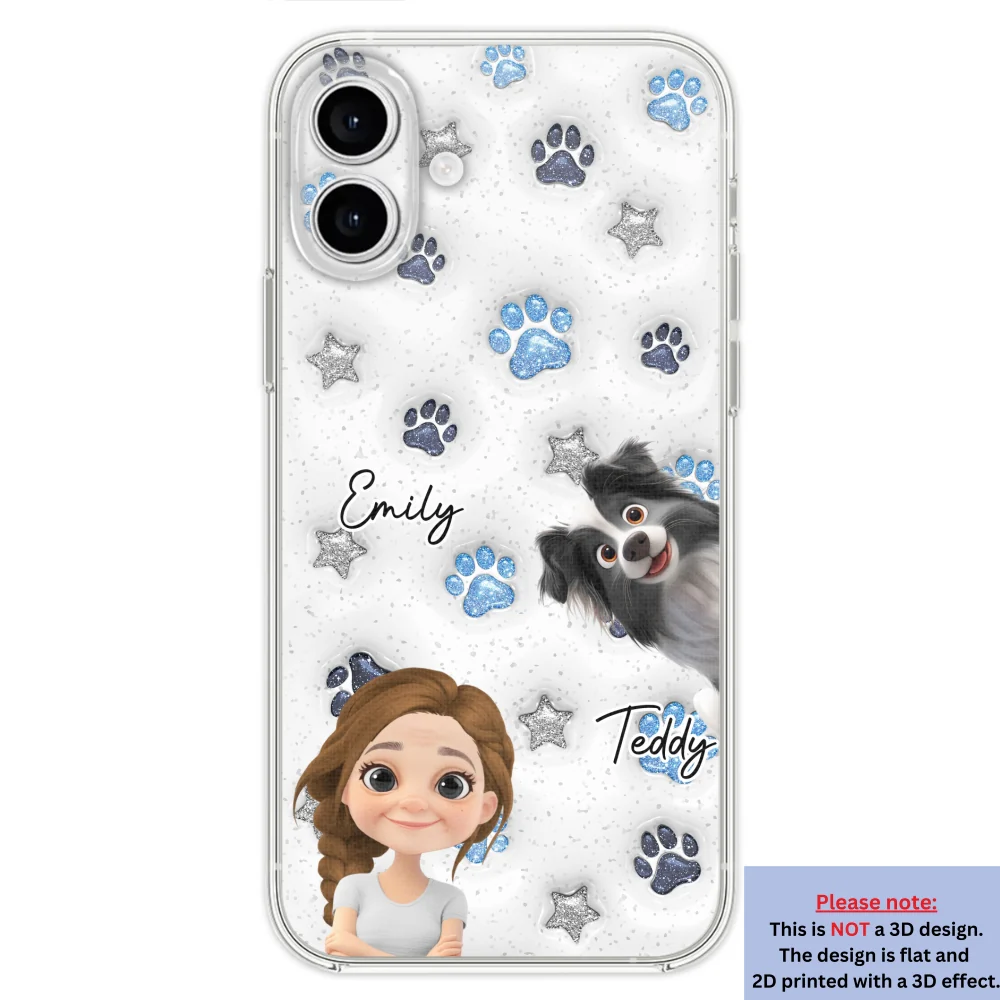 Dog Mom Dad Blue Star - Personalized Custom 3D Inflated Effect Phone Case - Image 29
