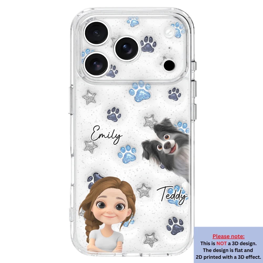 Dog Mom Dad Blue Star - Personalized Custom 3D Inflated Effect Phone Case - Image 31