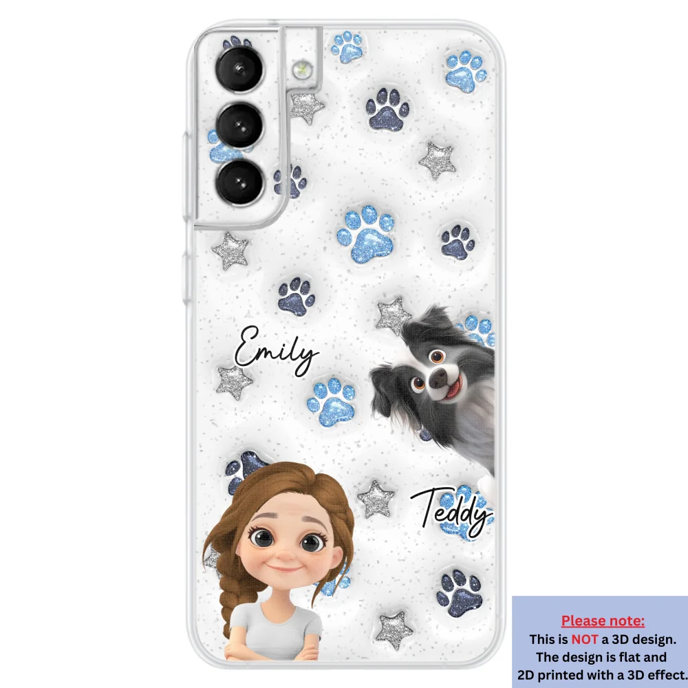 Dog Mom Dad Blue Star - Personalized Custom 3D Inflated Effect Phone Case - Image 32