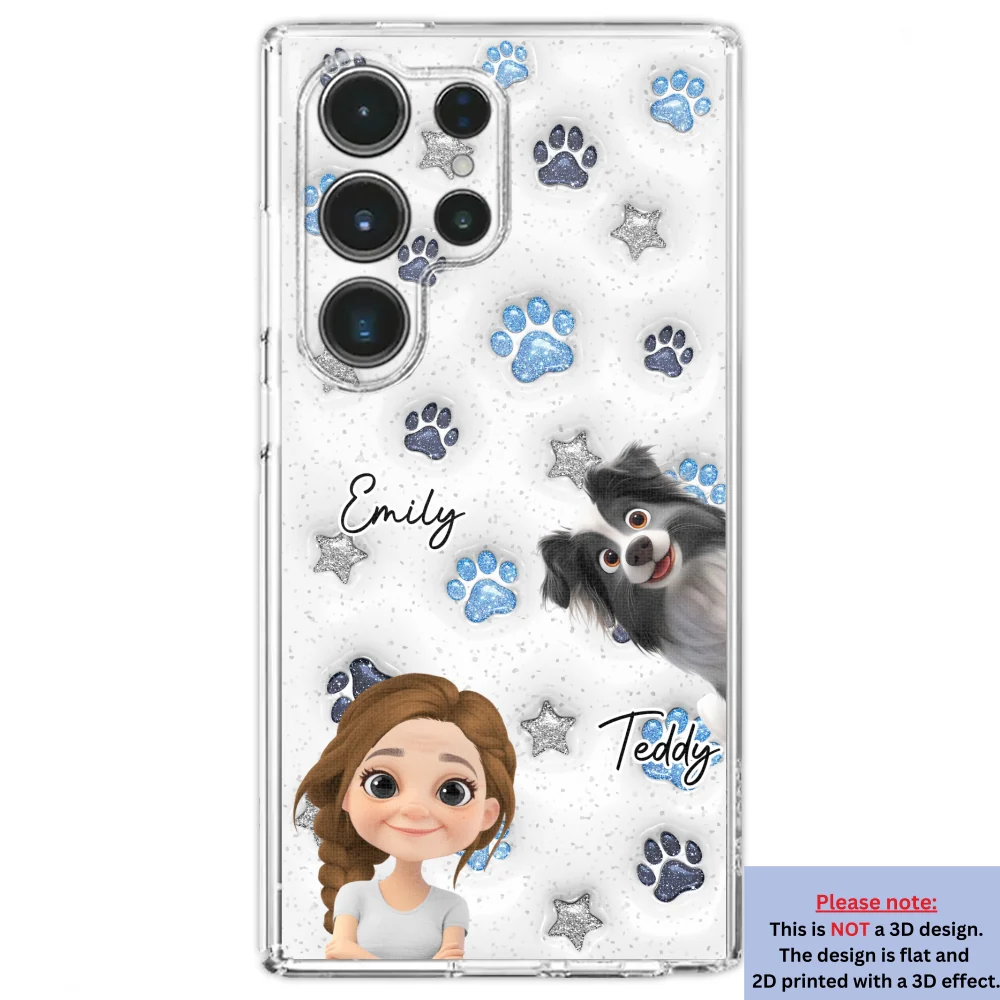 Dog Mom Dad Blue Star - Personalized Custom 3D Inflated Effect Phone Case - Image 33