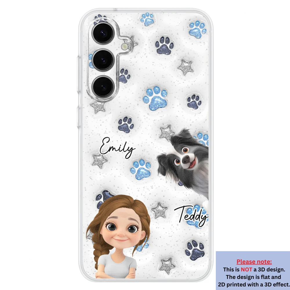 Dog Mom Dad Blue Star - Personalized Custom 3D Inflated Effect Phone Case - Image 34