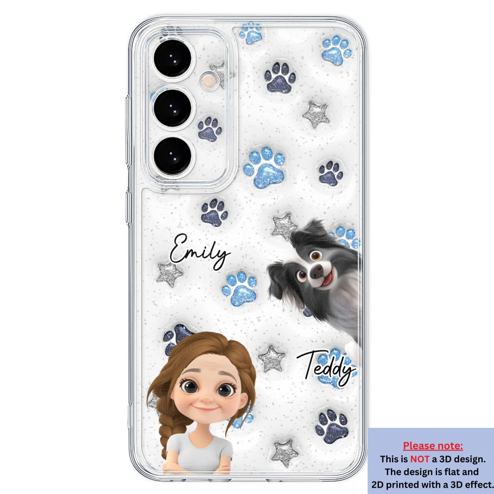 Dog Mom Dad Blue Star - Personalized Custom 3D Inflated Effect Phone Case - Image 35