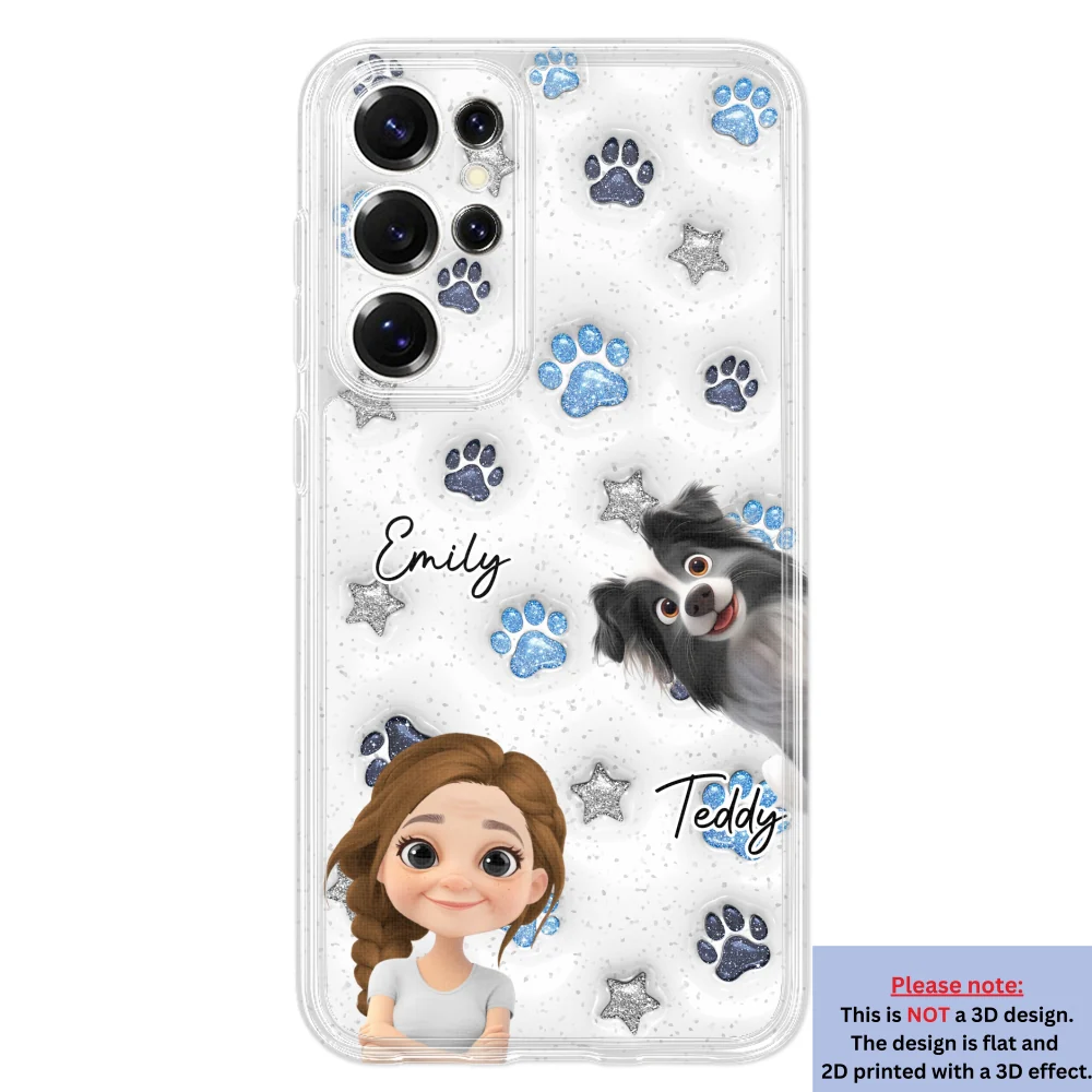 Dog Mom Dad Blue Star - Personalized Custom 3D Inflated Effect Phone Case - Image 36