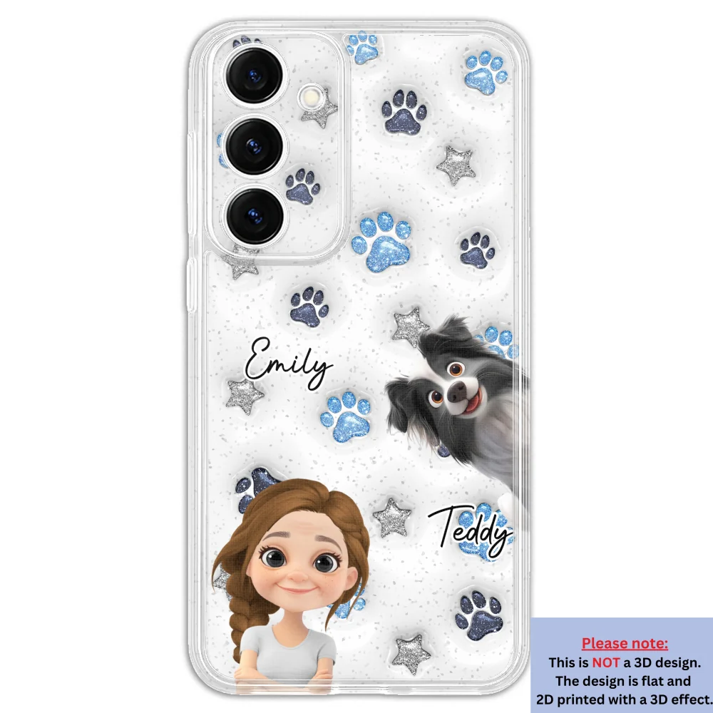 Dog Mom Dad Blue Star - Personalized Custom 3D Inflated Effect Phone Case - Image 37