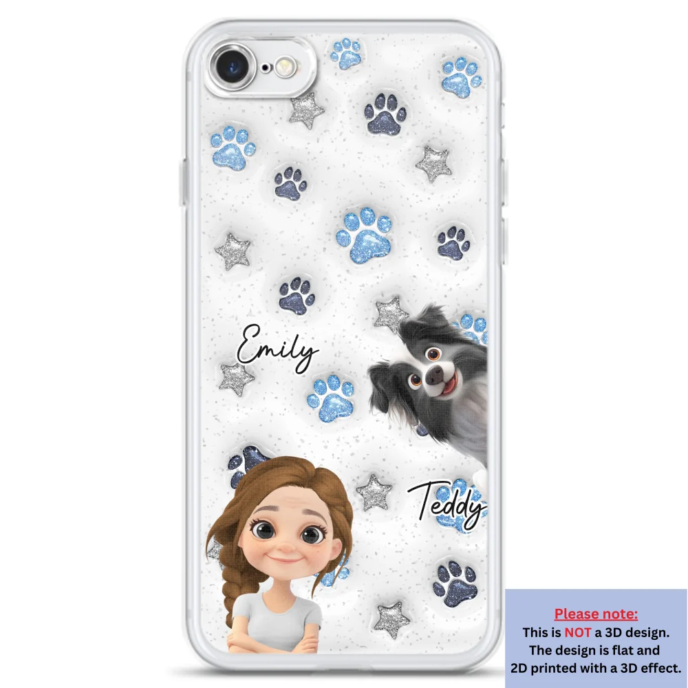 Dog Mom Dad Blue Star - Personalized Custom 3D Inflated Effect Phone Case - Image 6