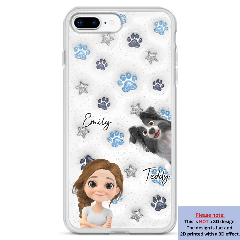 Dog Mom Dad Blue Star - Personalized Custom 3D Inflated Effect Phone Case - Image 7