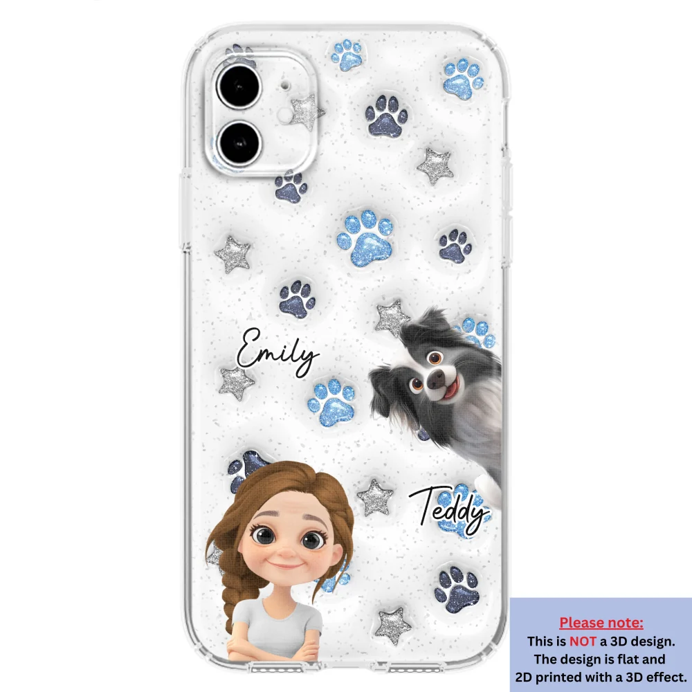 Dog Mom Dad Blue Star - Personalized Custom 3D Inflated Effect Phone Case - Image 8