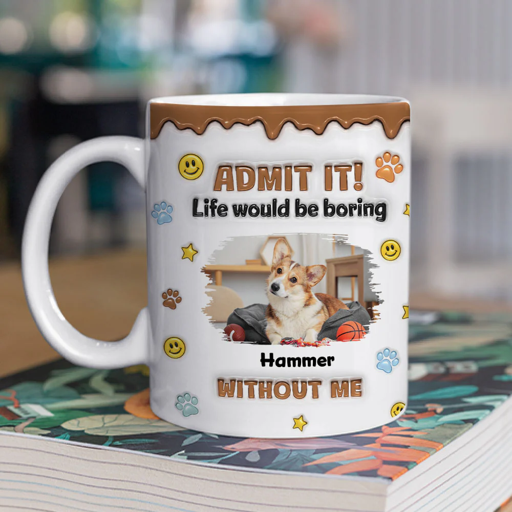 Dog Mom Dad Life Must Have Us Photo - Personalized Custom 3D Inflated Effect Mug