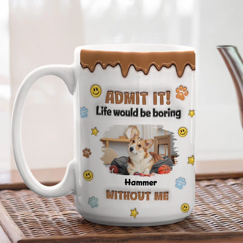 Dog Mom Dad Life Must Have Us Photo - Personalized Custom 3D Inflated Effect Mug - Image 2