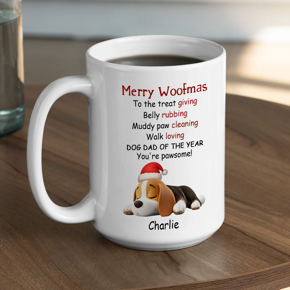 Dog Mom Dad Of The Year - Personalized Custom Coffee Mug - Image 5