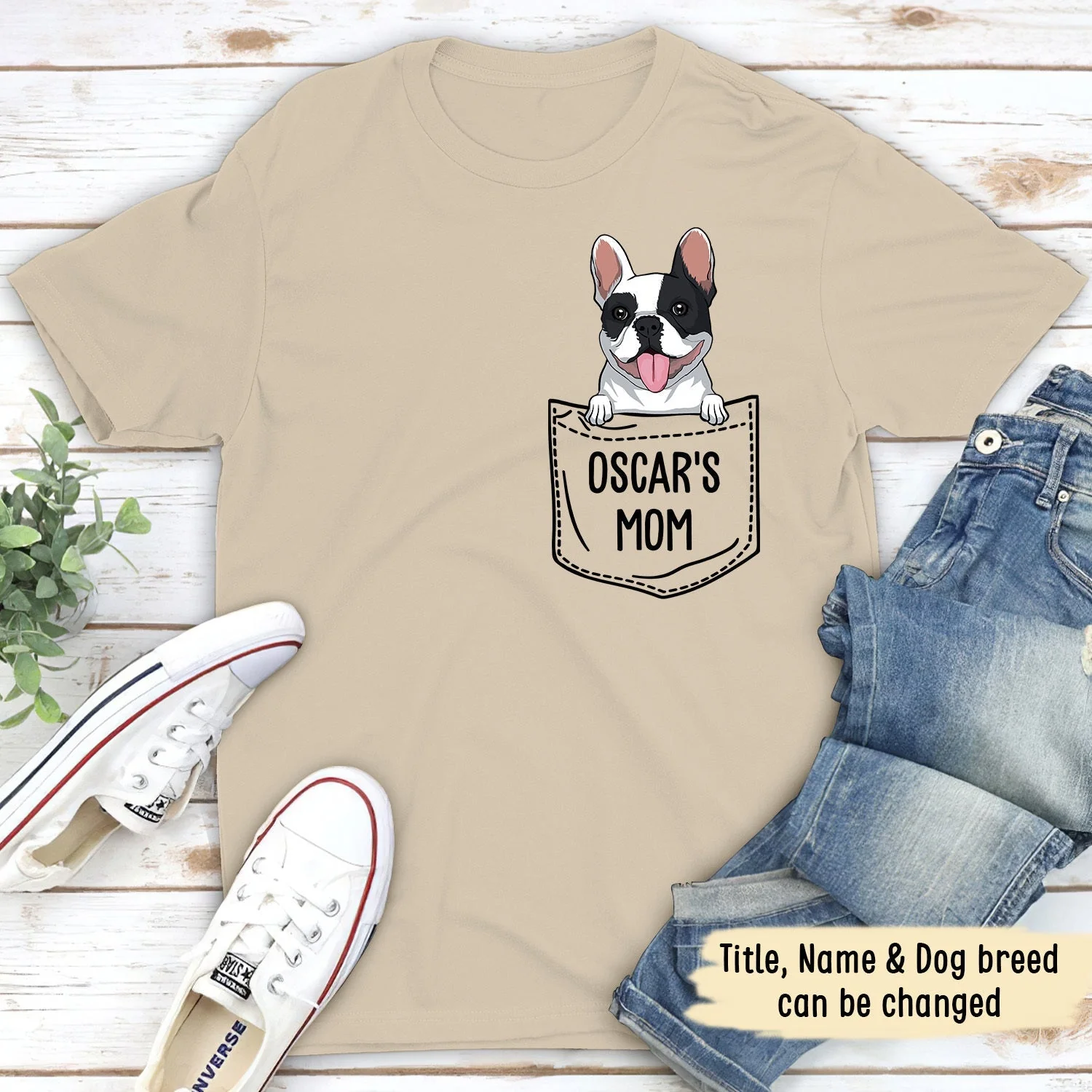 Pocket Dog Mom/ Dad - Personalized Custom Unisex T-shirt - Image 3