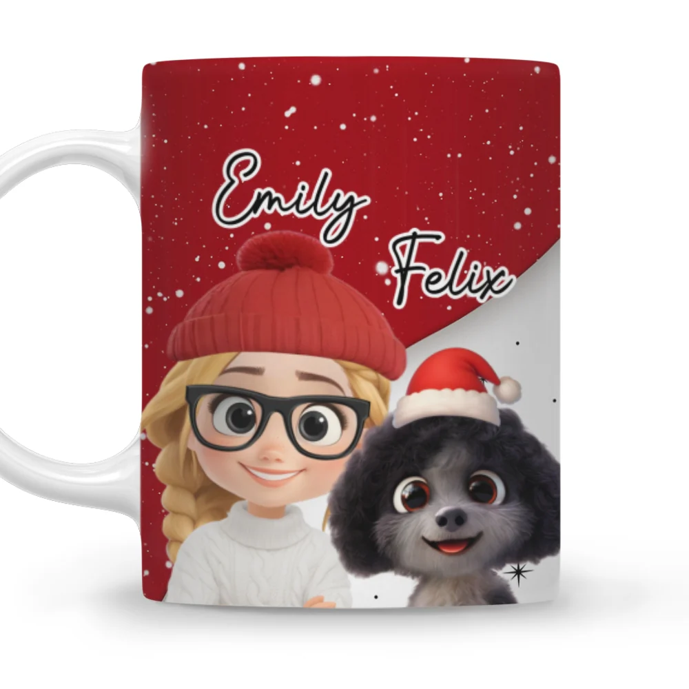 Dog Mom Dad Red White - Personalized Custom Coffee Mug - Image 8