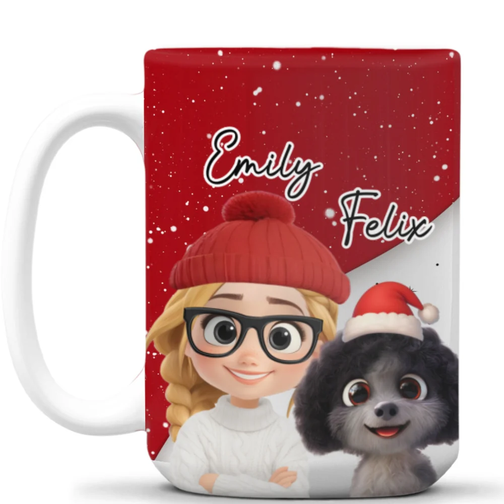 Dog Mom Dad Red White - Personalized Custom Coffee Mug - Image 9