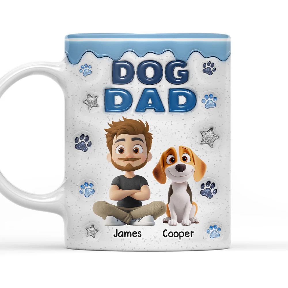 Dog Mom Dad Star - Personalized Custom 3D Inflated Effect Coffee Mug