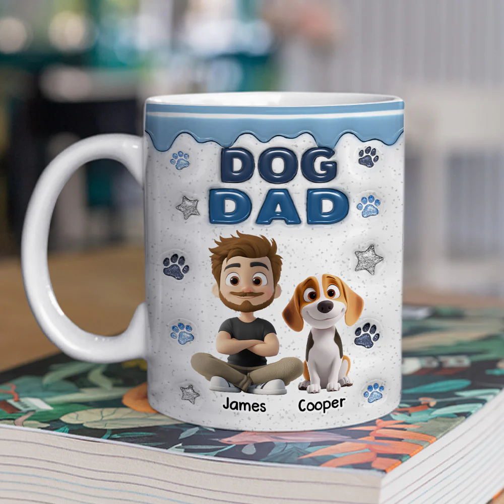 Dog Mom Dad Star - Personalized Custom 3D Inflated Effect Coffee Mug - Image 2