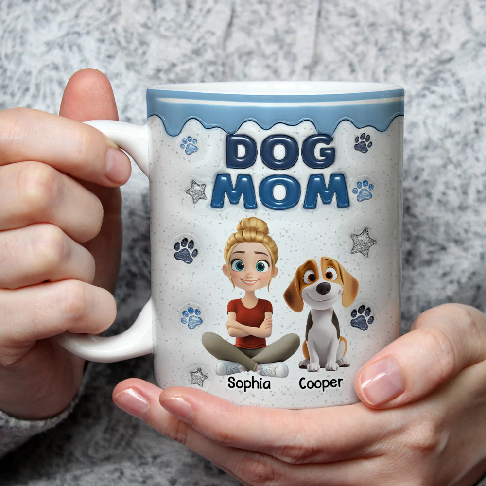 Dog Mom Dad Star - Personalized Custom 3D Inflated Effect Coffee Mug - Image 3