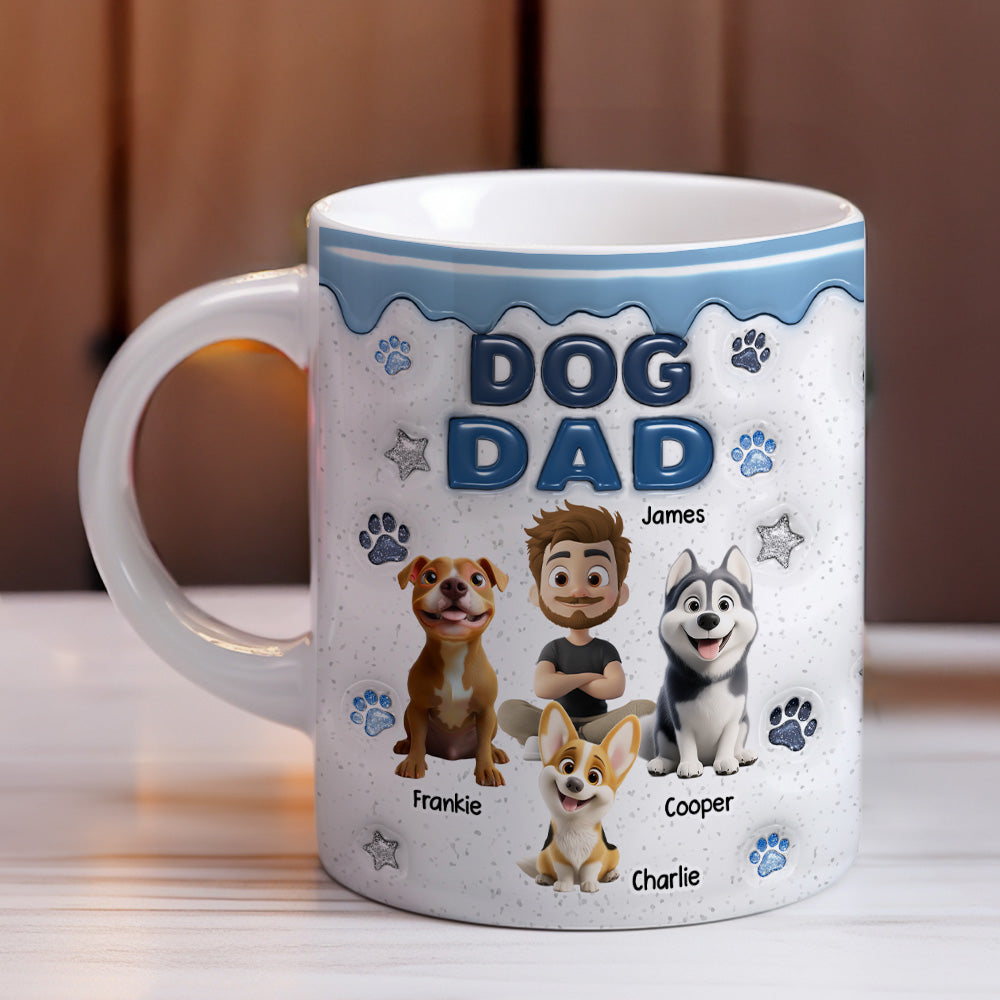 Dog Mom Dad Star - Personalized Custom 3D Inflated Effect Coffee Mug - Image 4