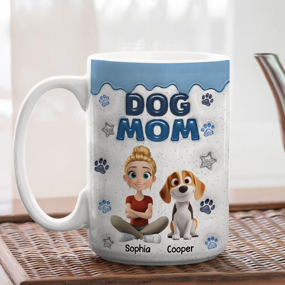 Dog Mom Dad Star - Personalized Custom 3D Inflated Effect Coffee Mug - Image 5