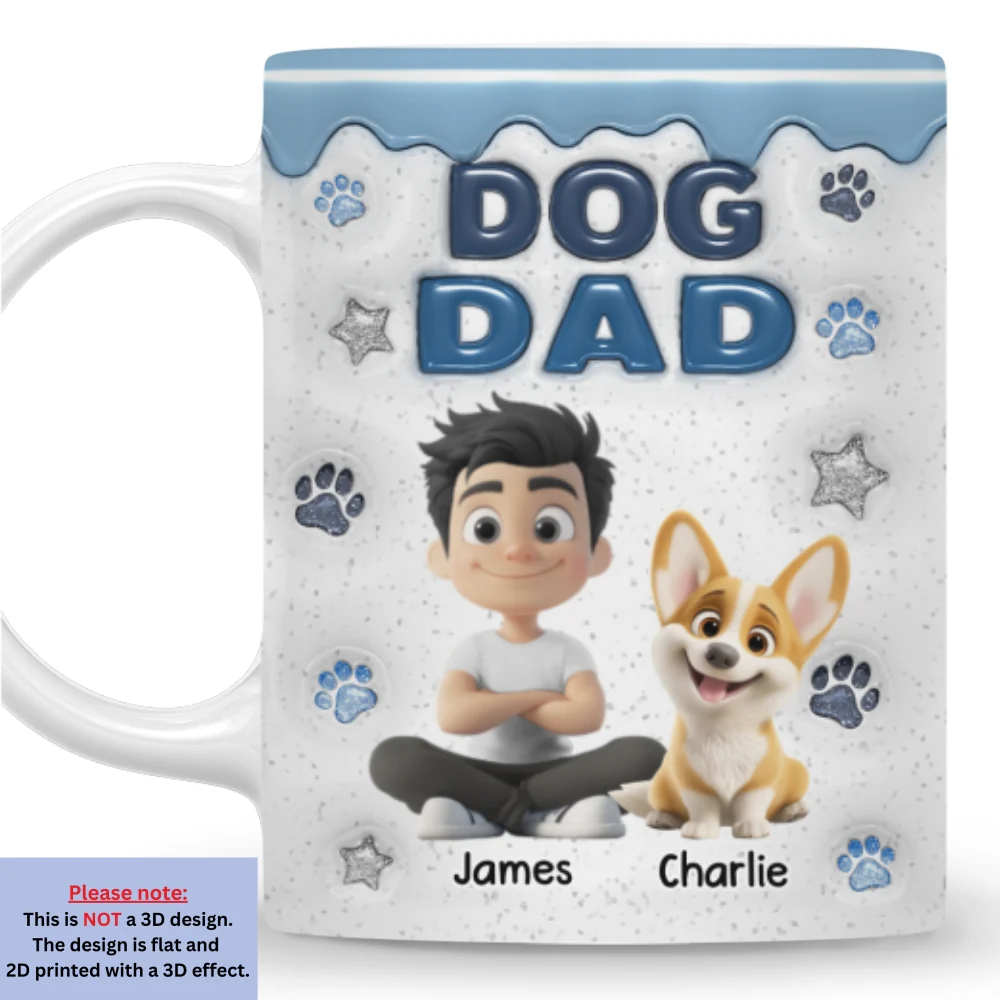 Dog Mom Dad Star - Personalized Custom 3D Inflated Effect Coffee Mug - Image 8