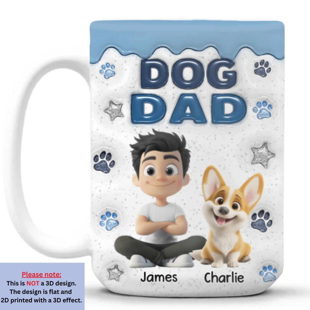 Dog Mom Dad Star - Personalized Custom 3D Inflated Effect Coffee Mug - Image 9