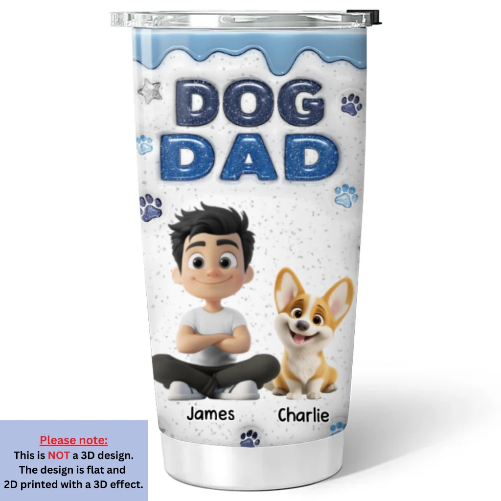 Dog Mom Dad Star - Personalized Custom 3D Inflated Effect Tumbler - Image 6