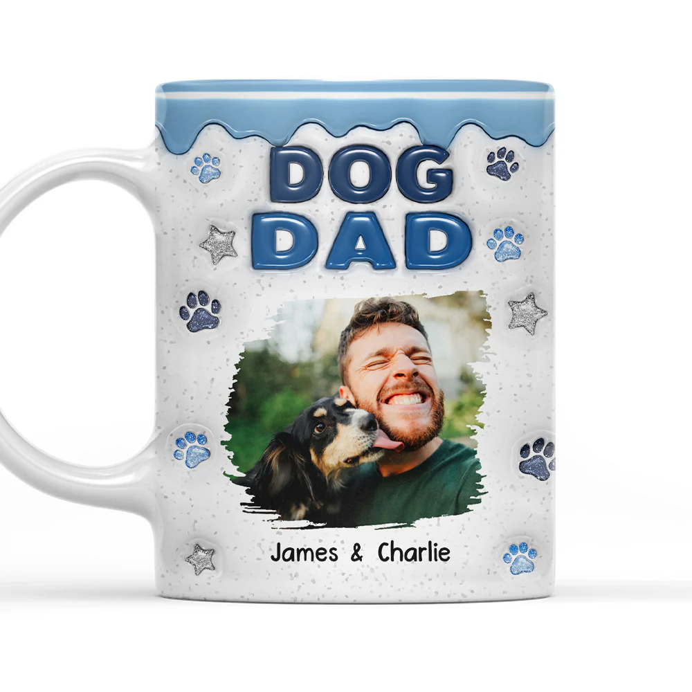 Dog Mom Dad Star Photo - Personalized Custom 3D Inflated Effect Coffee Mug