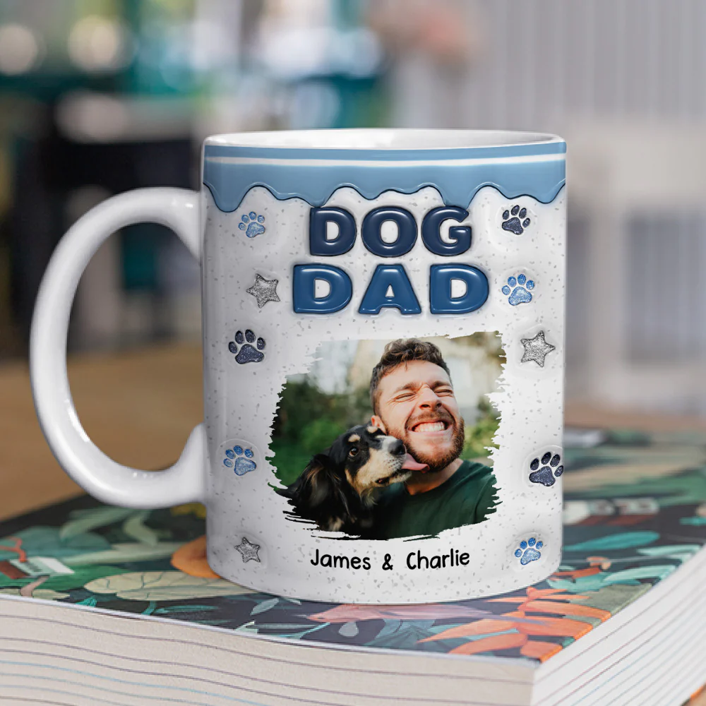 Dog Mom Dad Star Photo - Personalized Custom 3D Inflated Effect Coffee Mug - Image 2