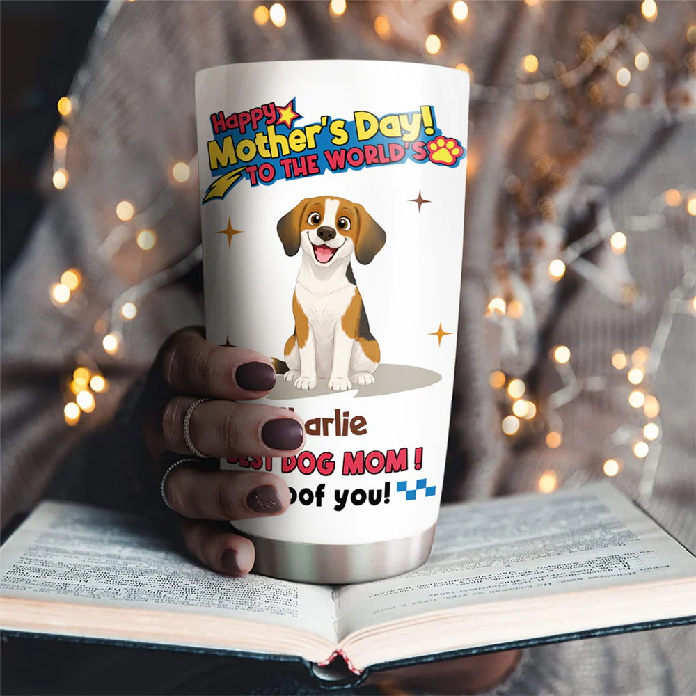 Dog Mom Forever - Personalized Custom Tumbler - Image 2