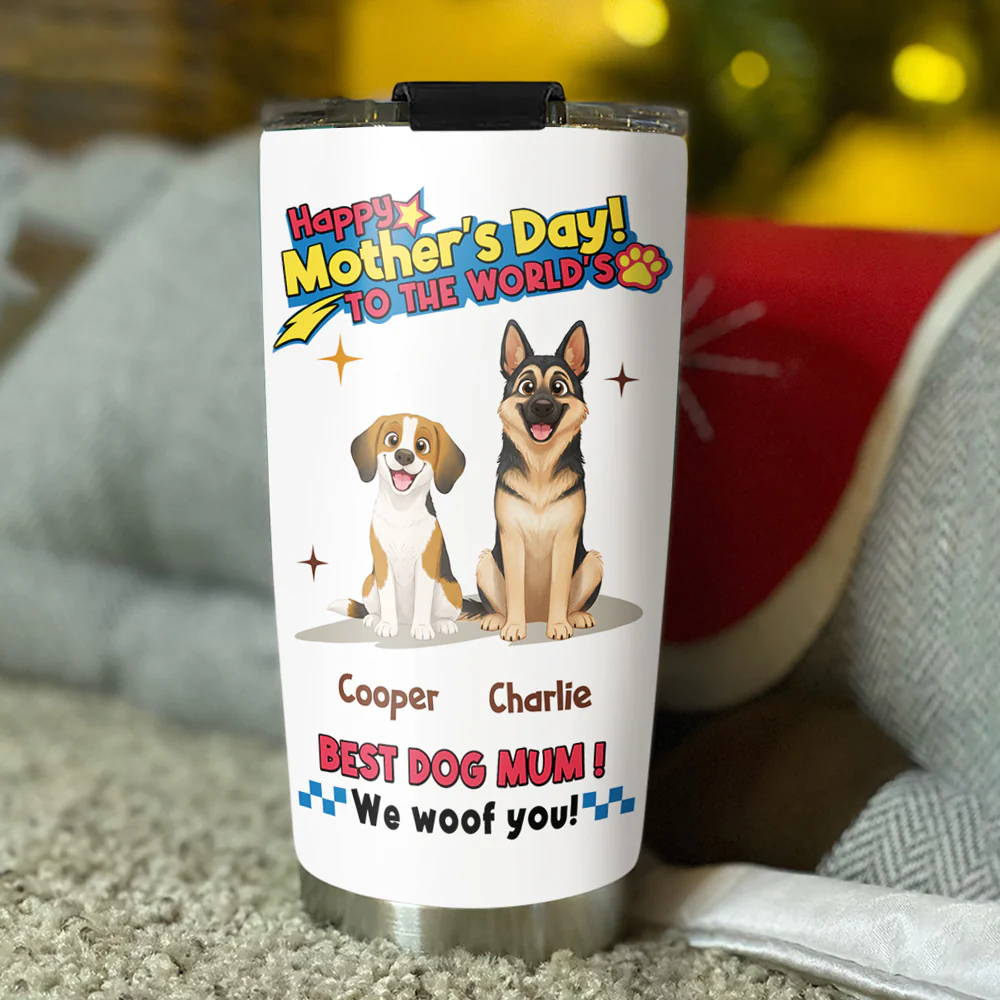 Dog Mom Forever - Personalized Custom Tumbler - Image 3