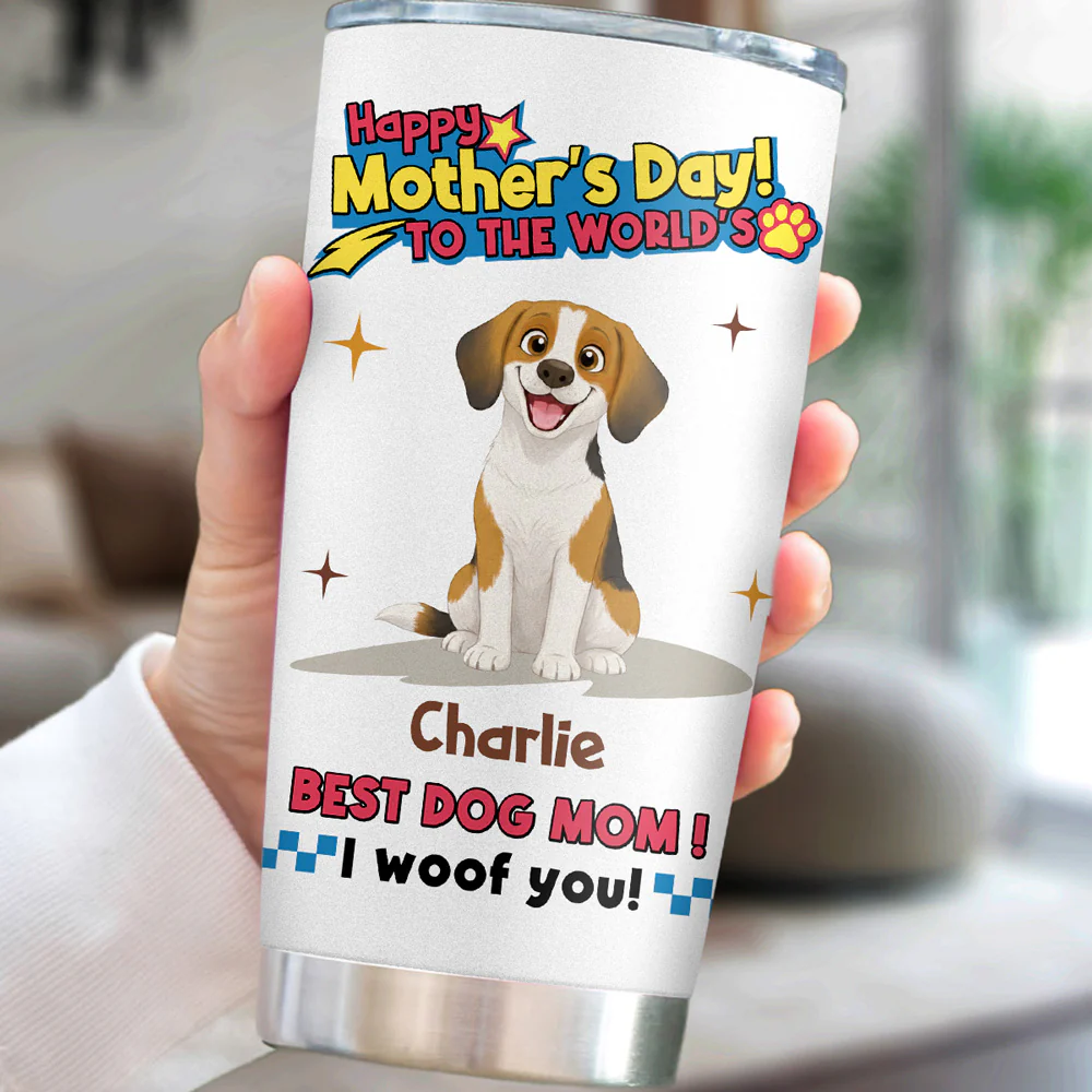 Dog Mom Forever - Personalized Custom Tumbler - Image 4