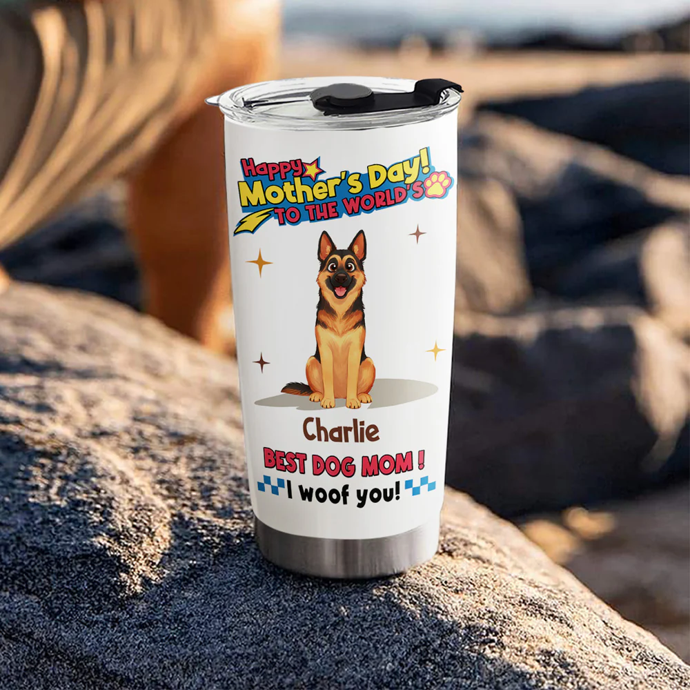 Dog Mom Forever - Personalized Custom Tumbler - Image 5