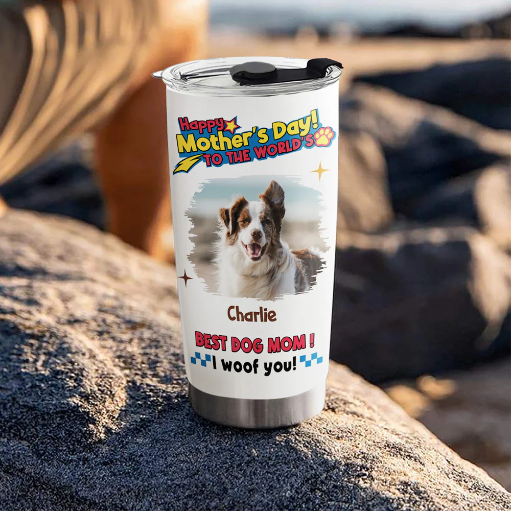 Dog Mom Forever Photo - Personalized Custom Tumbler - Image 4
