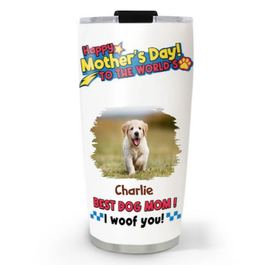 Dog Mom Forever Photo - Personalized Custom Tumbler - Image 5