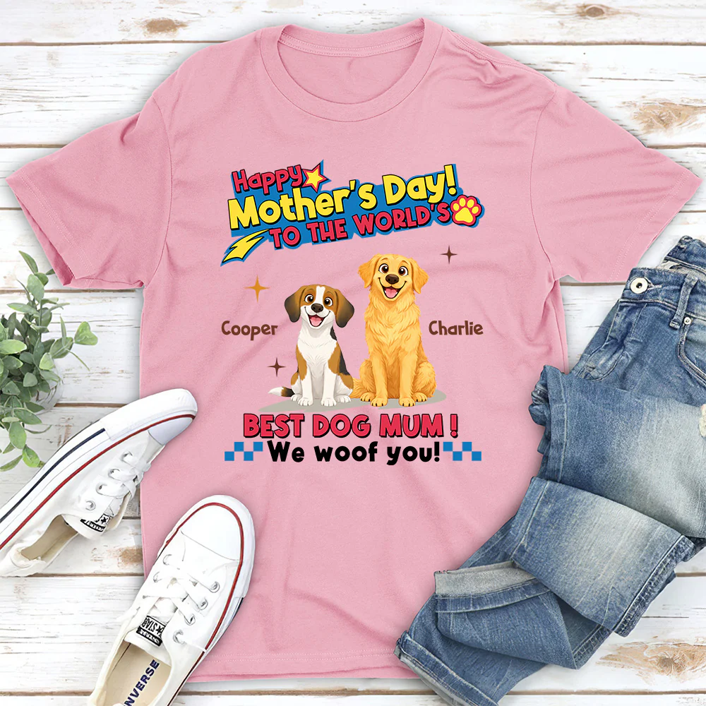 Dog Mom Forever - Personalized Custom Unisex T-shirt - Image 2