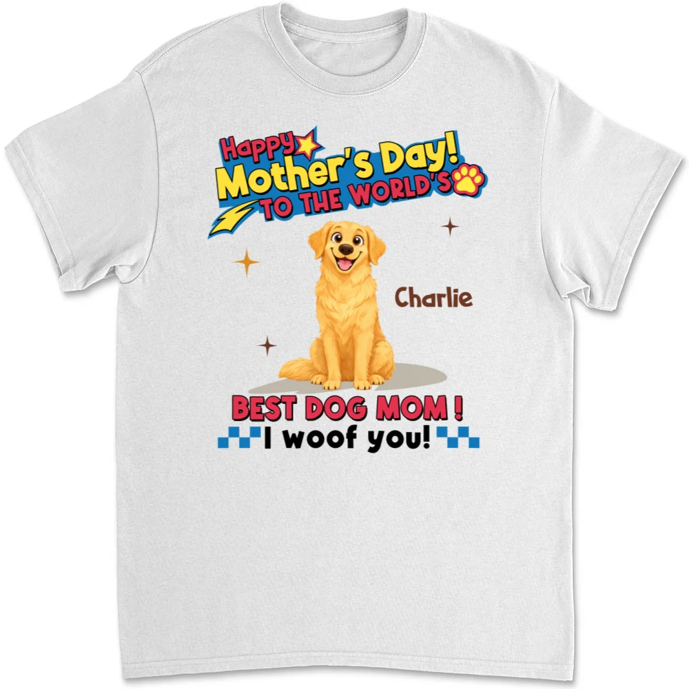 Dog Mom Forever - Personalized Custom Unisex T-shirt - Image 5