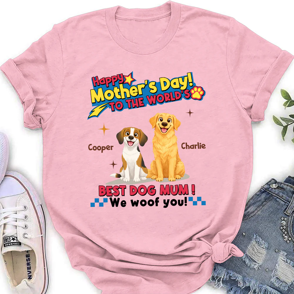 Dog Mom Forever - Personalized Custom Women's T-shirt - Image 2