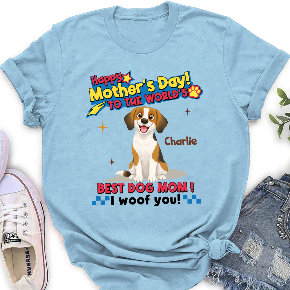 Dog Mom Forever - Personalized Custom Women's T-shirt - Image 3