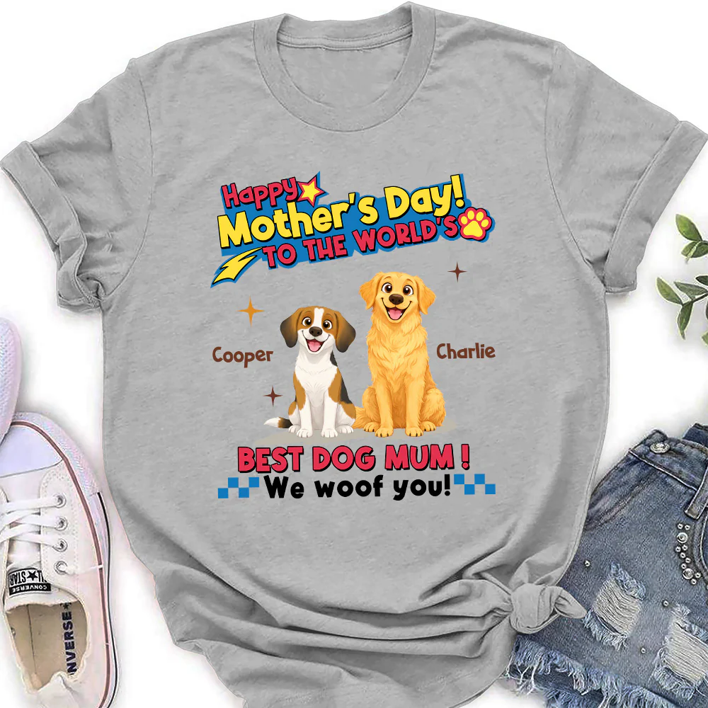 Dog Mom Forever - Personalized Custom Women's T-shirt - Image 8