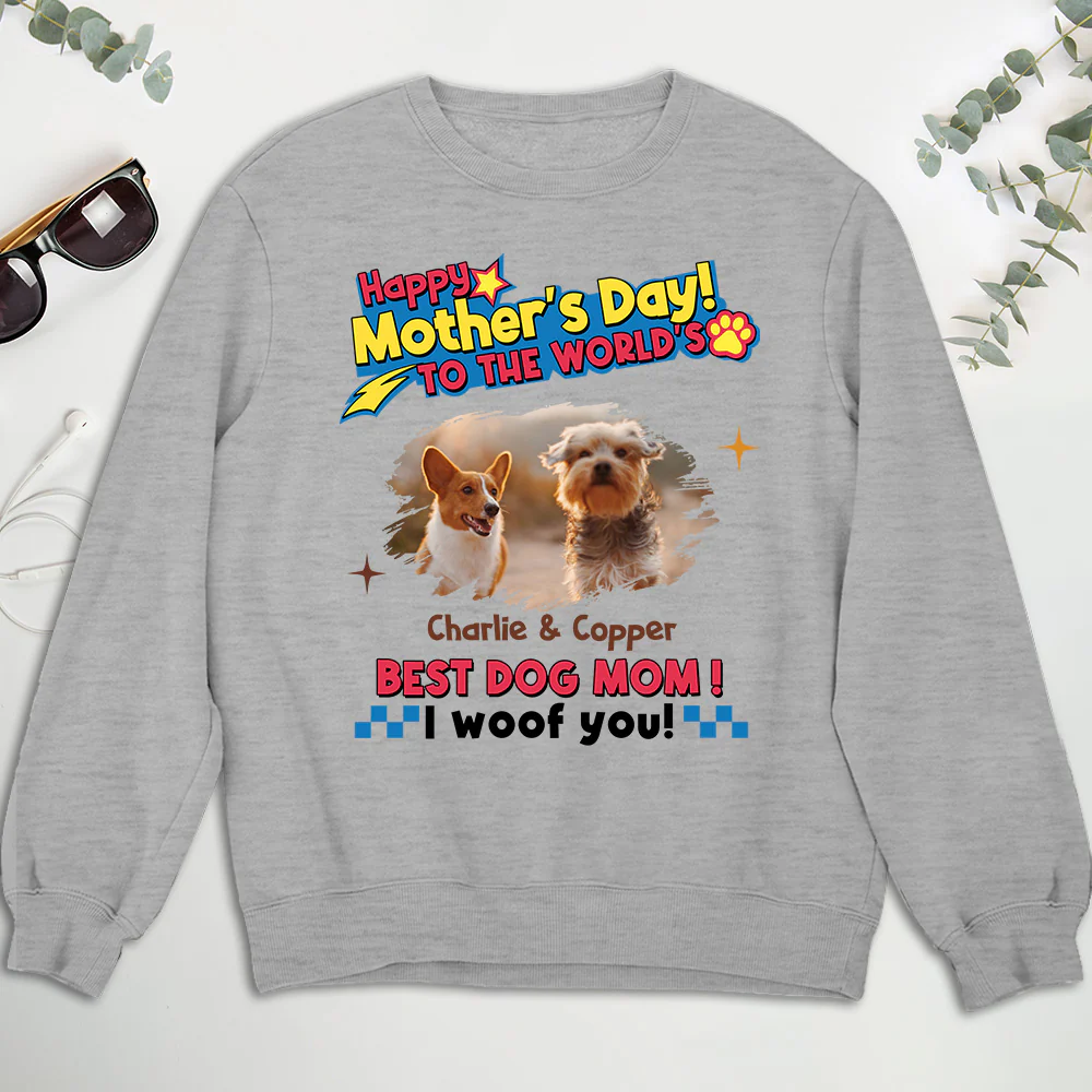 Dog Mom Forever Photo - Personalized Custom Sweatshirt - Image 3