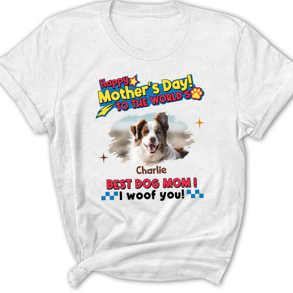 Dog Mom Forever Photo - Personalized Custom Women's T-shirt