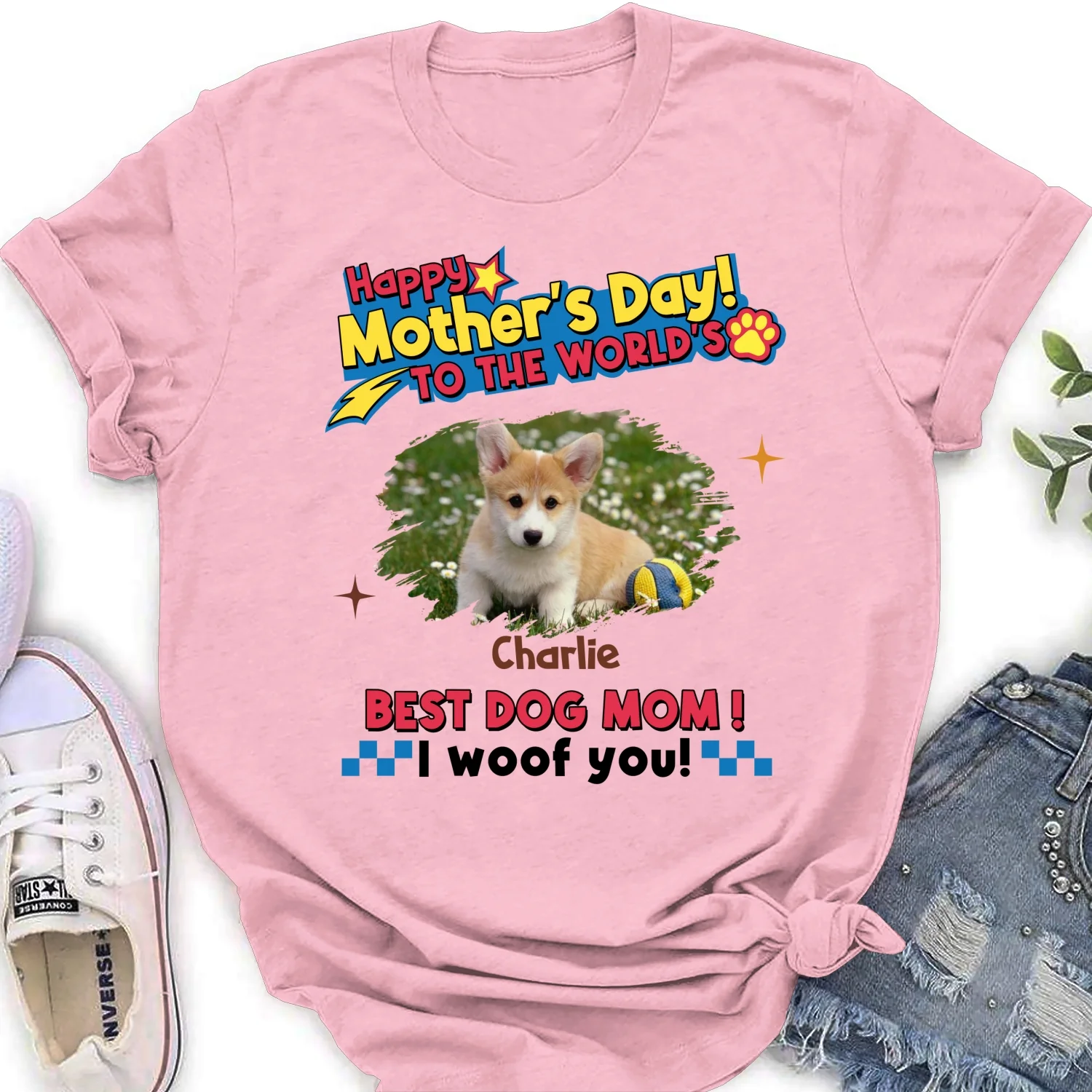 Dog Mom Forever Photo - Personalized Custom Women's T-shirt - Image 8